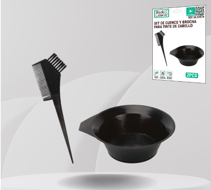 Set de cuenco y brocha para tinte de cabello