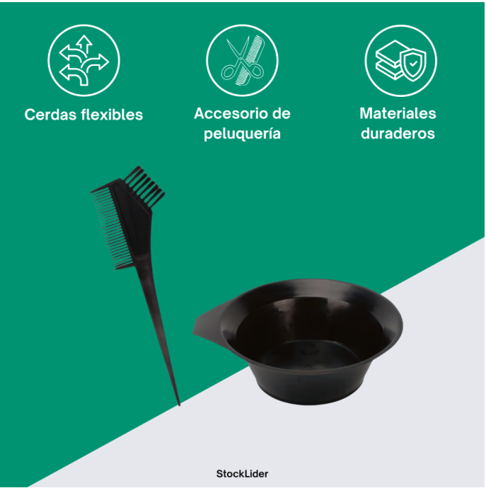 Set de cuenco y brocha para tinte de cabello